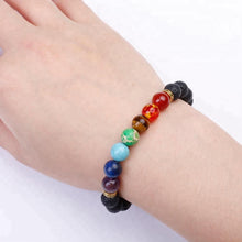 Load image into Gallery viewer, Diffuser Armband | 7 Chakra - Lavastenen