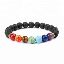 Load image into Gallery viewer, Diffuser Armband | 7 Chakra - Lavastenen